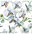 floral pattern seamless background white orchids vector image vector image