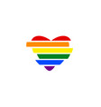 lgbt gay pride flag color heart abstractly broken vector image