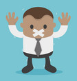 young african businessman with tape on his mouth vector image