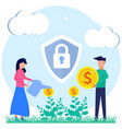 graphic cartoon character insurance protection vector image