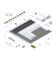 set of isometric objects vector image vector image