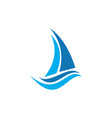 abstract sailing boat logo icon vector image