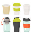 cups and drink glasses icon set vector image