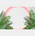red neon circle on white rectangular tile vector image vector image