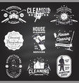 set disinfection and cleaning services badge vector image