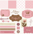 scrapbook design elements - vintage love set vector image