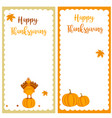 set of thanksgiving banners with turkey pumpkins vector image vector image