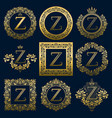 vintage monograms set of z letter vector image