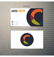 business card template letter c vector image vector image