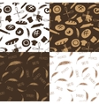 doodle bakerybread silhouette seamless pattern vector image