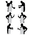 silhouettes a male cook vector image