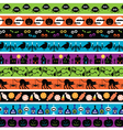 bright halloween border patterns vector image vector image