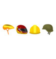 different helmet as protective head covering vector image