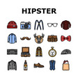 hipster retro vintage old style icons set vector image