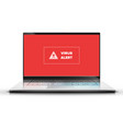 high-detailed computer with virus alert vector image