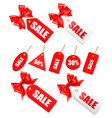 red bow with card sale vector image