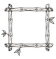 empty bamboo frame monochrome logotype vector image vector image