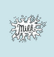 milk label blot or drop vintage logo for shop vector image