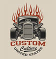 t-shirt design with a hot rod vector image vector image