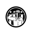 soldier-american-salute-circ front-bw-cut vector image vector image