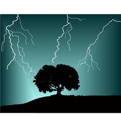 Tree struck by lightning Royalty Free Vector Image