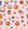 coffee break decorative pattern fika background vector image