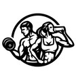 man and woman fitness logo vector image