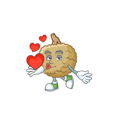 With heart rambutan mascot cartoon style Vector Image