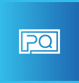 creative initial letter pq square logo design vector image vector image