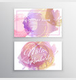 set of pink and gold design business card vector image vector image