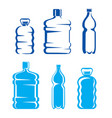 Set plastic bottles symbols and silhouettes Vector Image