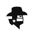 texan bandit wearing mask with texas flag and map vector image