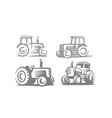 tractor line agricultural machinery on white vector image vector image