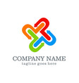 circle arrow geometry colored logo design vector image