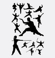 wushu male and female martial art silhouettes vector image vector image