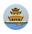 buddhist temple emblem vector image