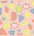 seamless summer fruit pattern background vector image vector image