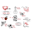 valentines day symbols and headers vector image