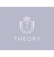 elegant monogram letter t logotype premium crest vector image vector image