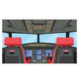 pilot cockpit captain airplane cabin vector image