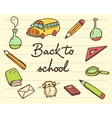 school icons set back drawn vector image
