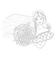 black and white page for coloring book fantasy vector image