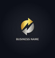 gold round arrow circle logo vector image