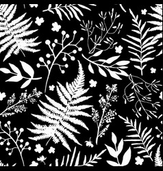 Seamless pattern with leaves floral set Royalty Free Vector