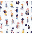 seamless pattern with people walking under vector image vector image