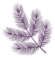 tree branch retro christmas holly spruce pine vector image