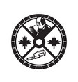 canadian welder caliper maple leaf circle retro vector image vector image