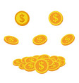 set icon coins and money lots gold vector image