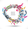 colorful music background with clef and notes vector image