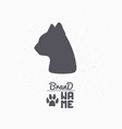 hand drawn silhouette of cat head vector image